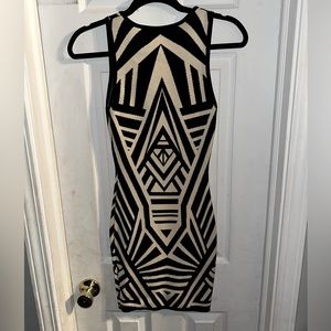 Forever 21 Black and cream bodycon dress